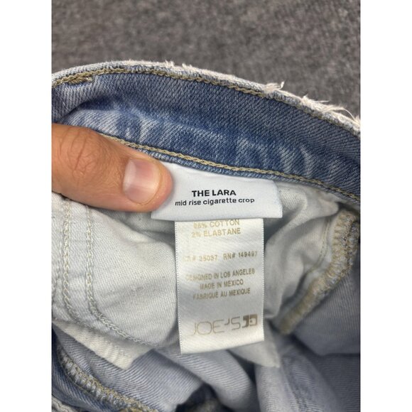 Joe's Jeans The Lara Jeans Womens 27 Mid Rise Cigarette Crop Ripped Knee - Picture 9 of 10